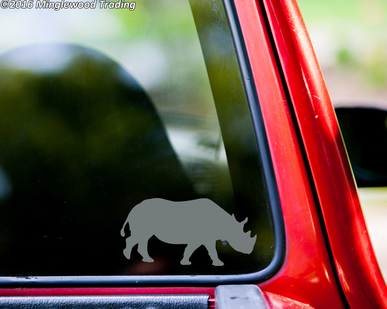 RHINO Vinyl Decal Sticker 5" x 2.5" Rhinoceros Africa Animal Horn