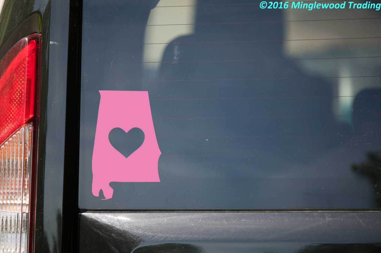 ALABAMA HEART State Vinyl Decal Sticker 6" x 3.5" Love