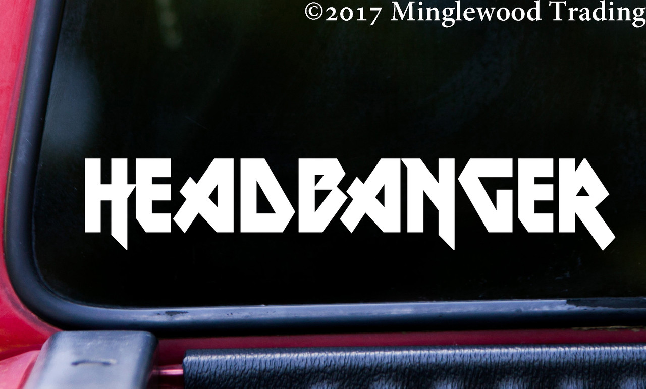 HEADBANGER v2 Vinyl Decal Sticker 11.5" x 2" Heavy Metal Hard Rock