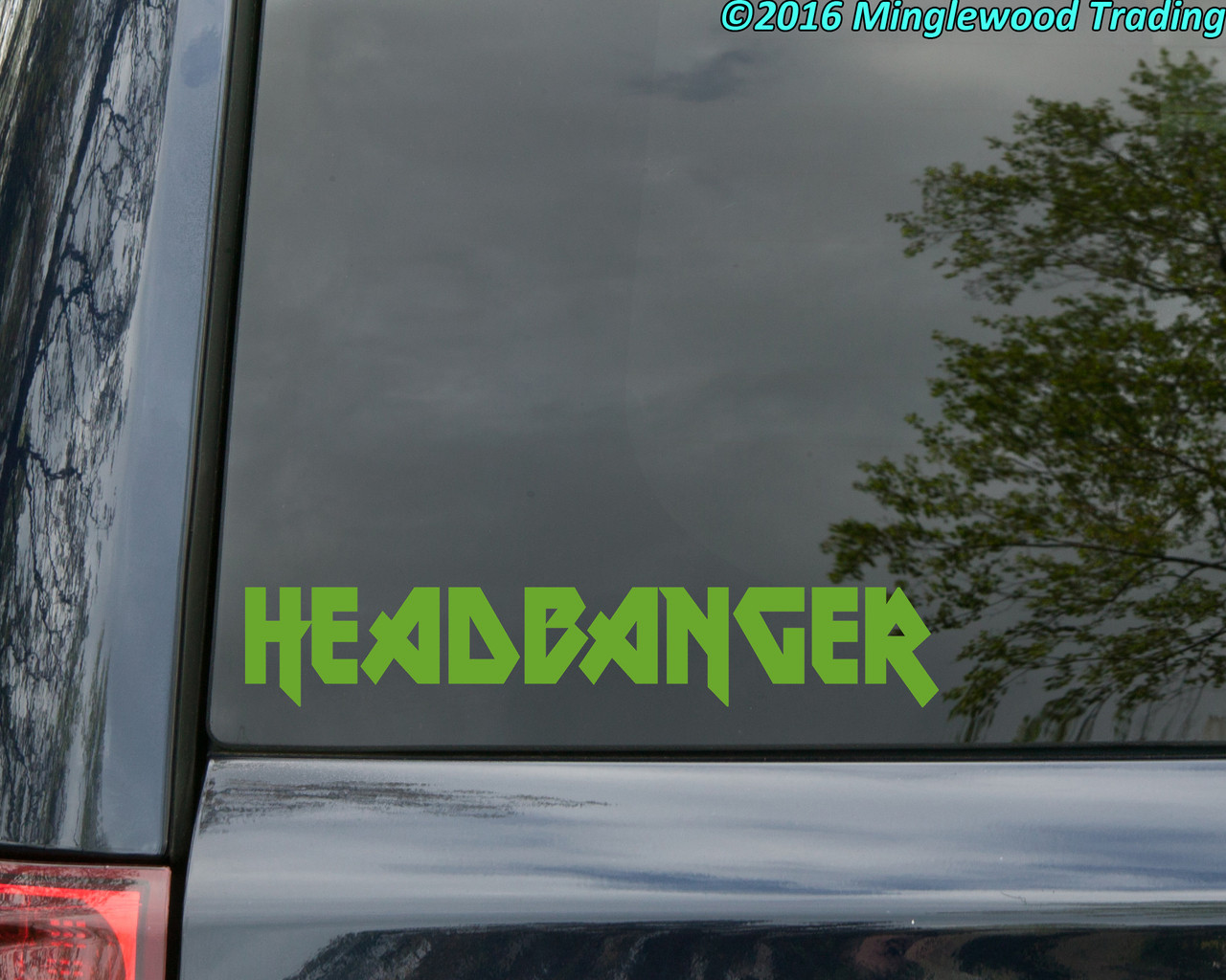 HEADBANGER v2 Vinyl Decal Sticker 11.5" x 2" Heavy Metal Hard Rock