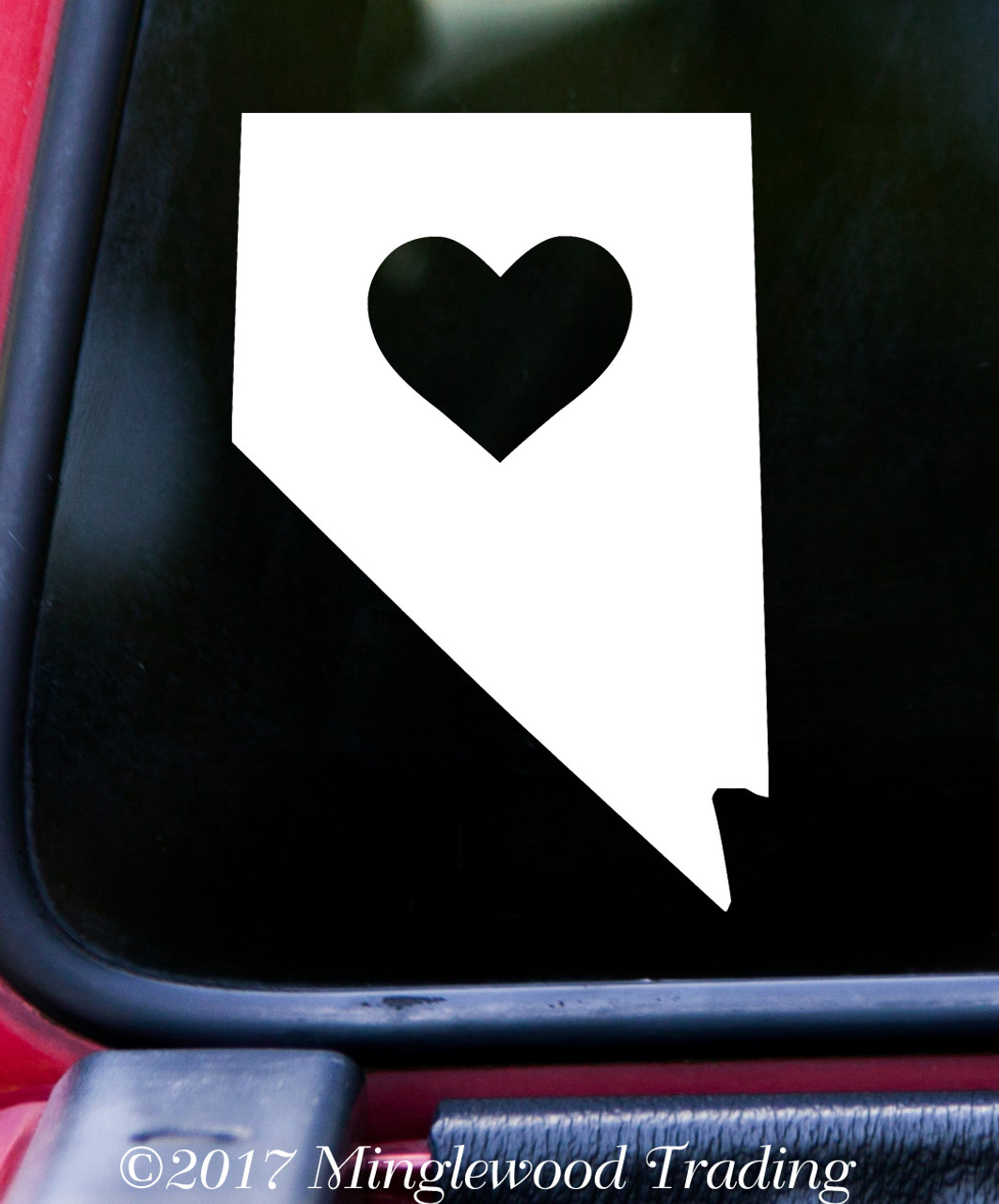 NEVADA HEART State Vinyl Decal Sticker 6" x 4" Love NV