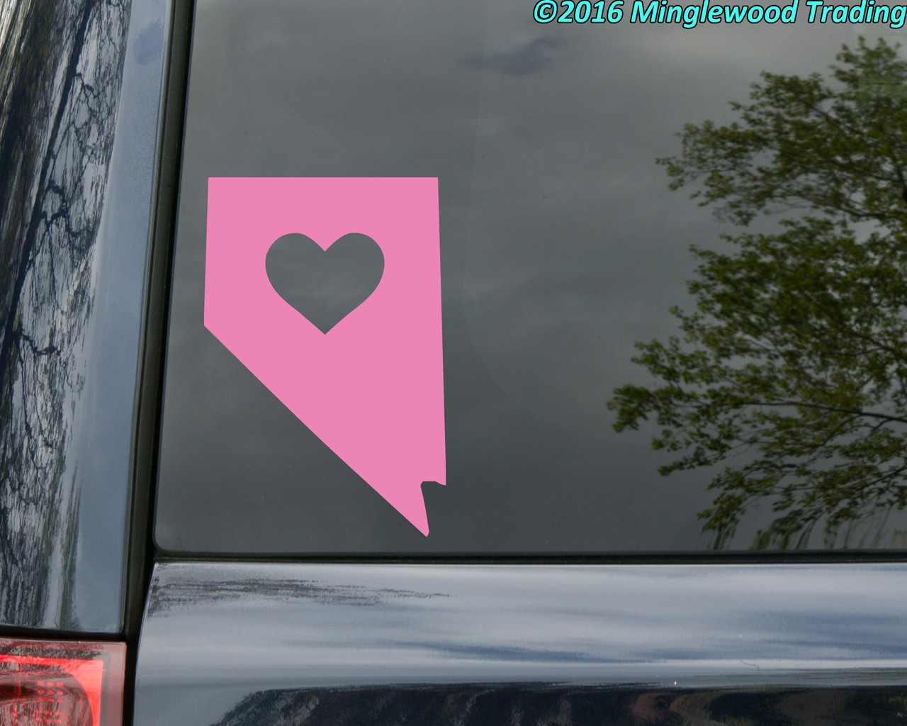 NEVADA HEART State Vinyl Decal Sticker 6" x 4" Love NV