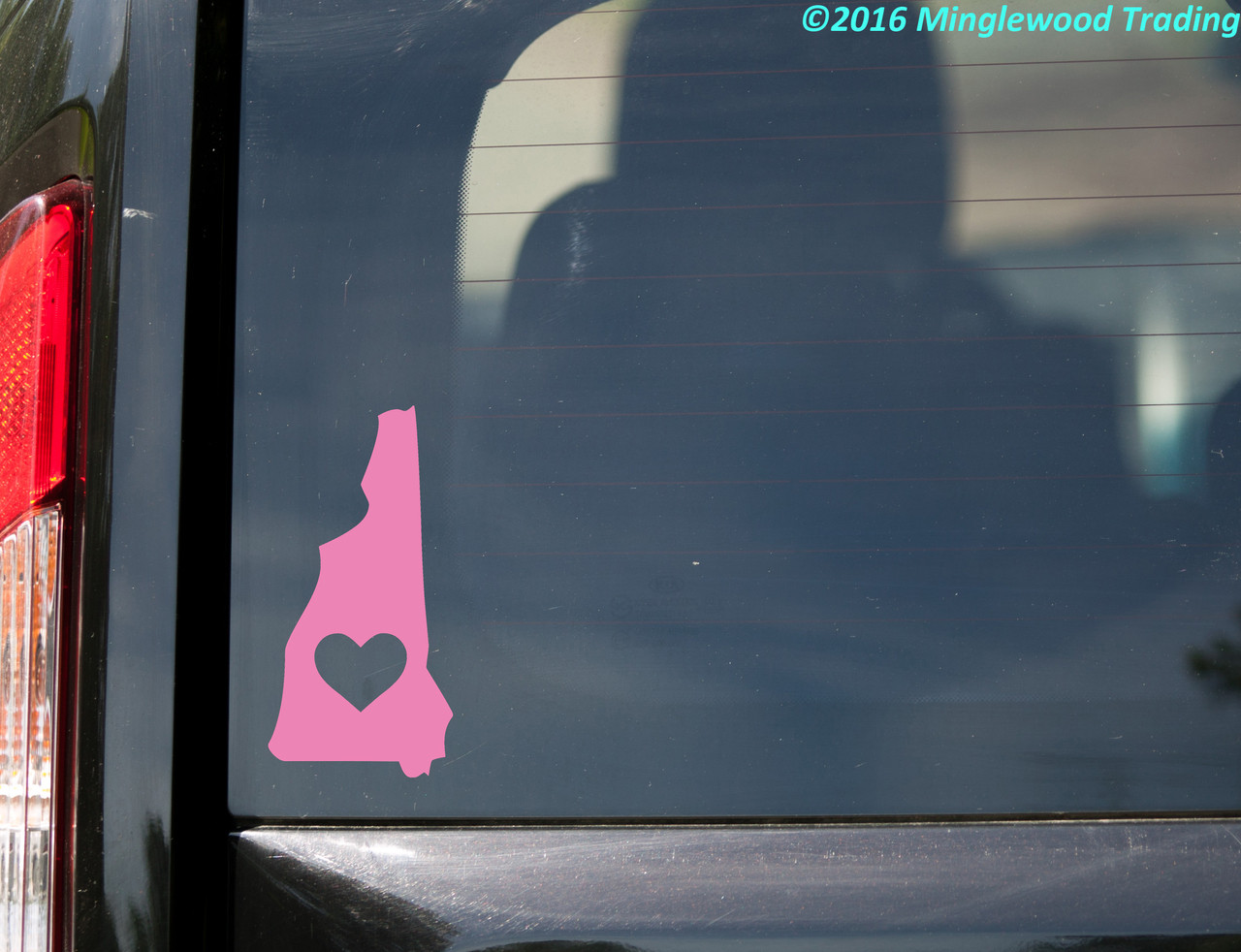 NEW HAMPSHIRE HEART State Vinyl Decal Sticker 6" x 3" Love NH