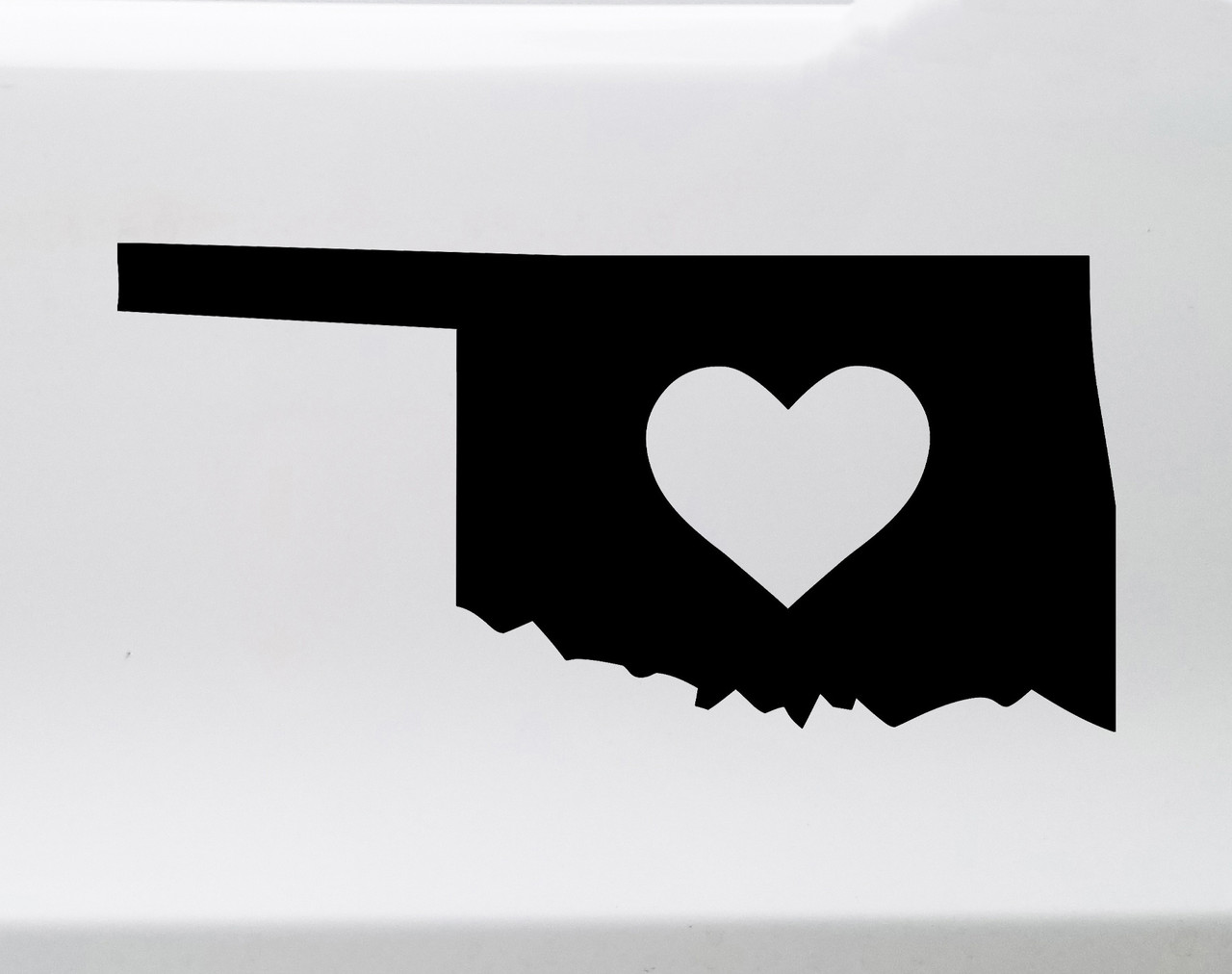 Oklahoma Vinyl Decal  - Heart Love Home Sooner State Native Oklahoman Okie - Die Cut Sticker