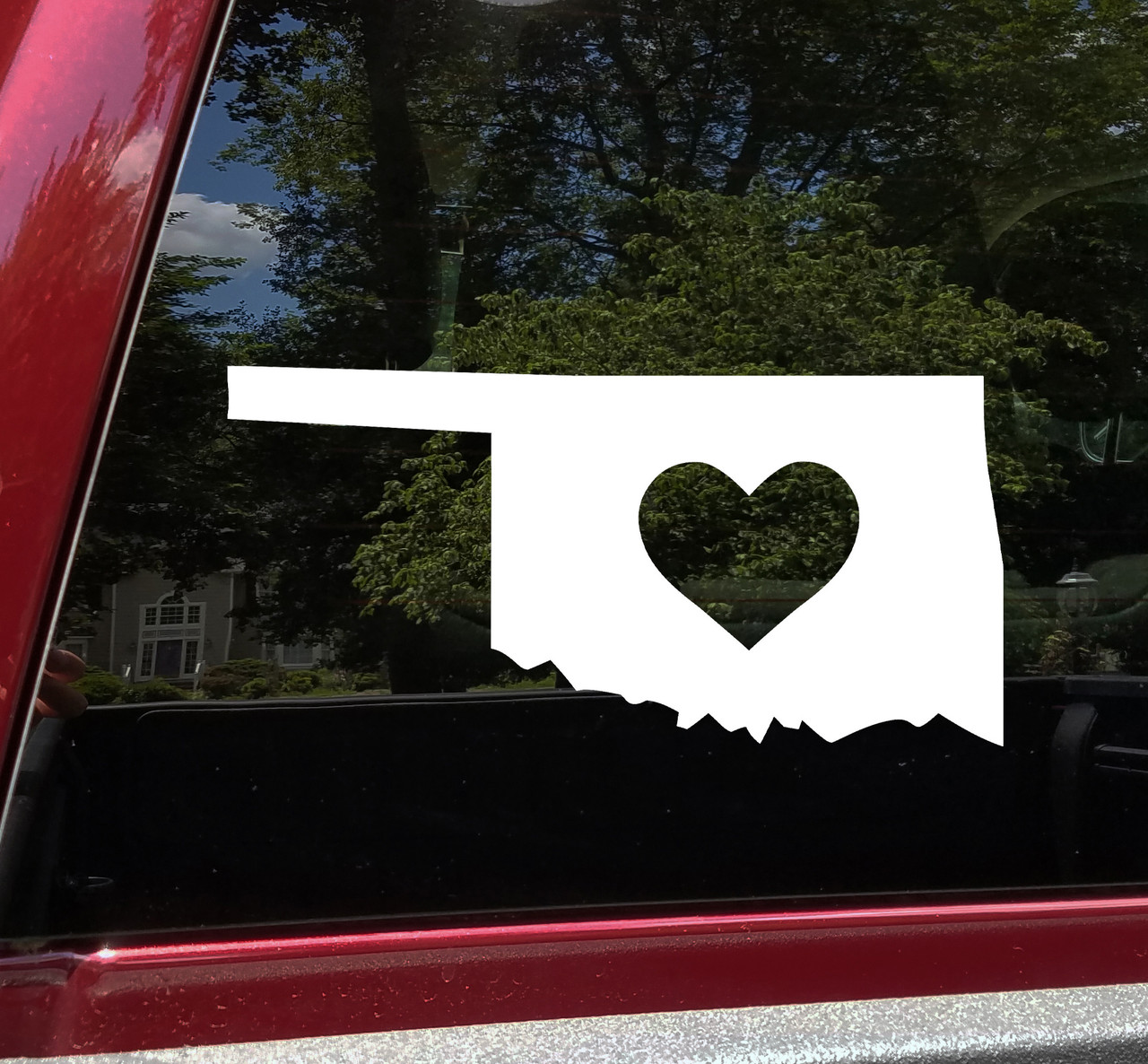 Oklahoma Vinyl Decal  - Heart Love Home Sooner State Native Oklahoman Okie - Die Cut Sticker