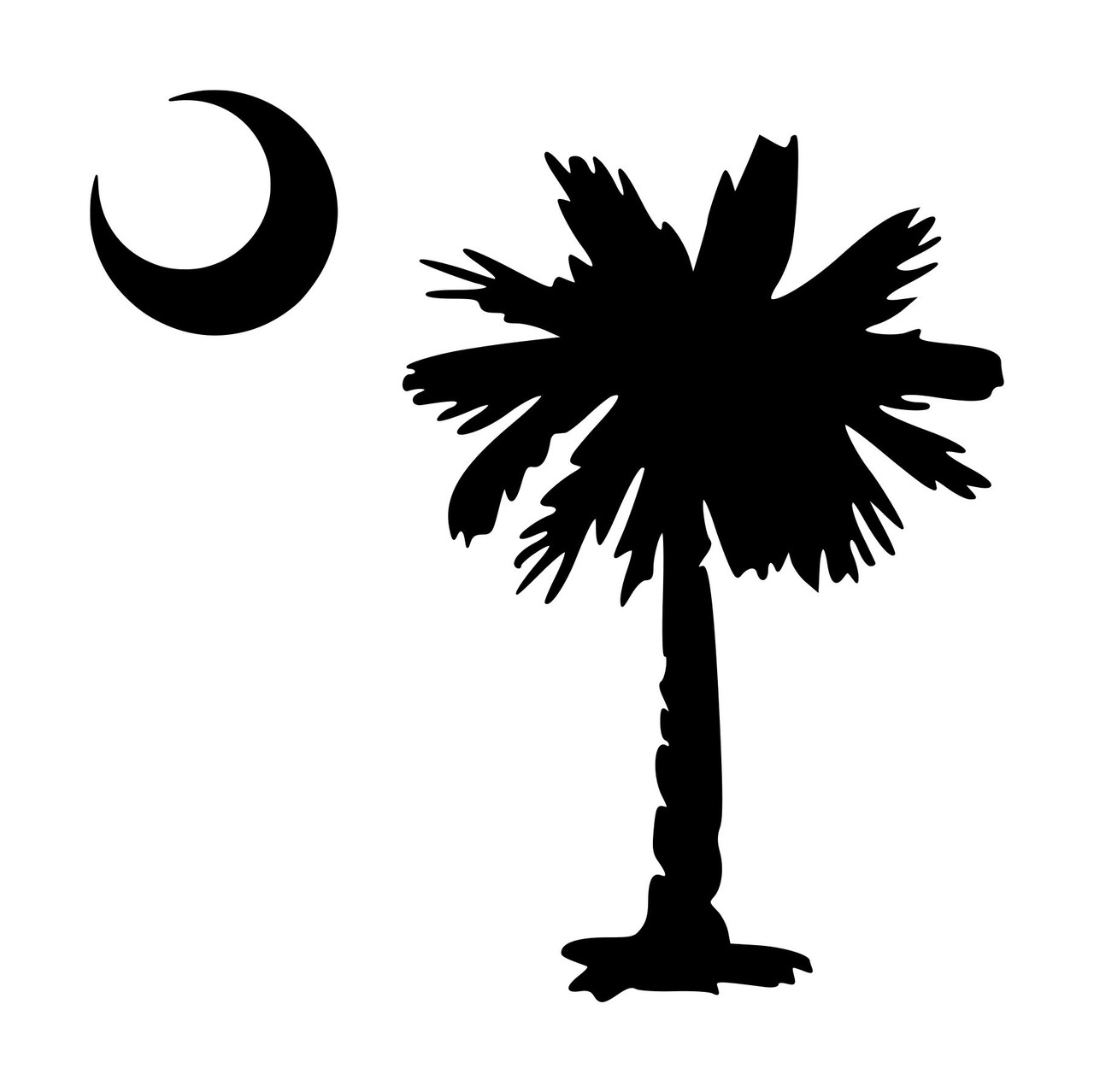 palmetto tree and crescent moon