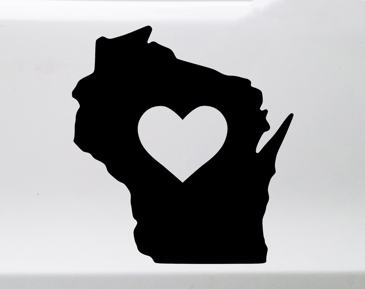 Wisconsin Vinyl Decal - Heart Love Home State Native Wisconsinite - Die Cut Sticker
