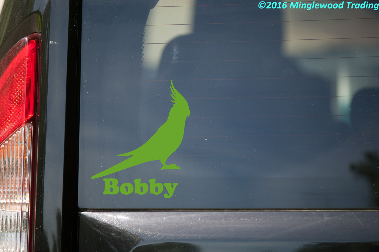 COCKATIEL w/ Personalized Name 6" x 5" Vinyl Decal Sticker - Cockatoo