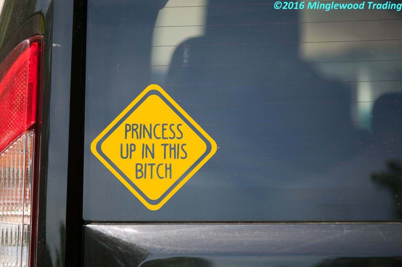 PRINCESS UP IN THIS BITCH Vinyl Sticker - Car Truck Window - Die Cut Decal