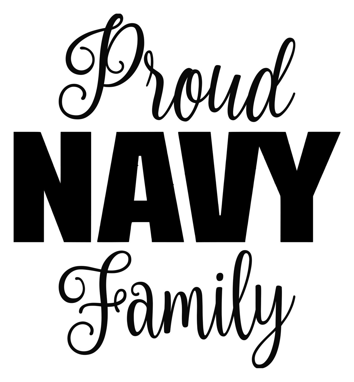 PROUD NAVY FAMILY 6" x 6.5" Vinyl Decal Sticker - USN United States Military
