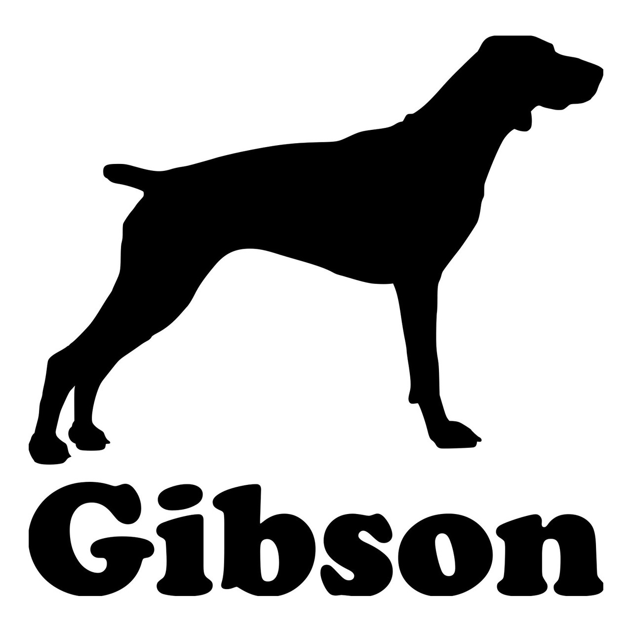 German Shorthaired Pointer with Custom Name Vinyl Decal - Dog GSP - Die Cut Sticker