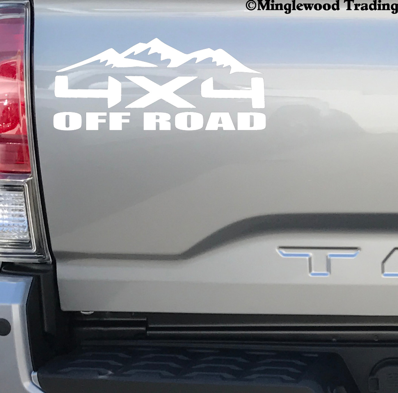 pair 4X4 OFF ROAD Vinyl Stickers -V2- 4 by 4 Truck 4 x 4  4WD 4-Wheel Drive - Die Cut Decals