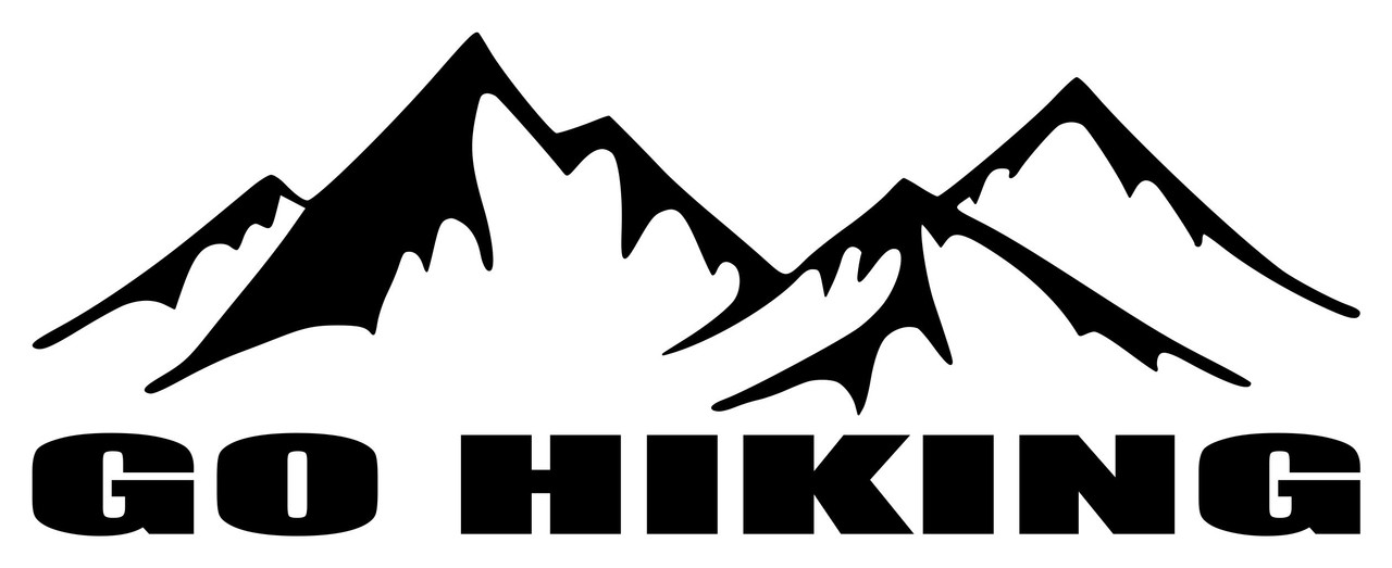 GO HIKING  Vinyl Sticker - Trails Mountains Outdoors   - Die Cut Decal