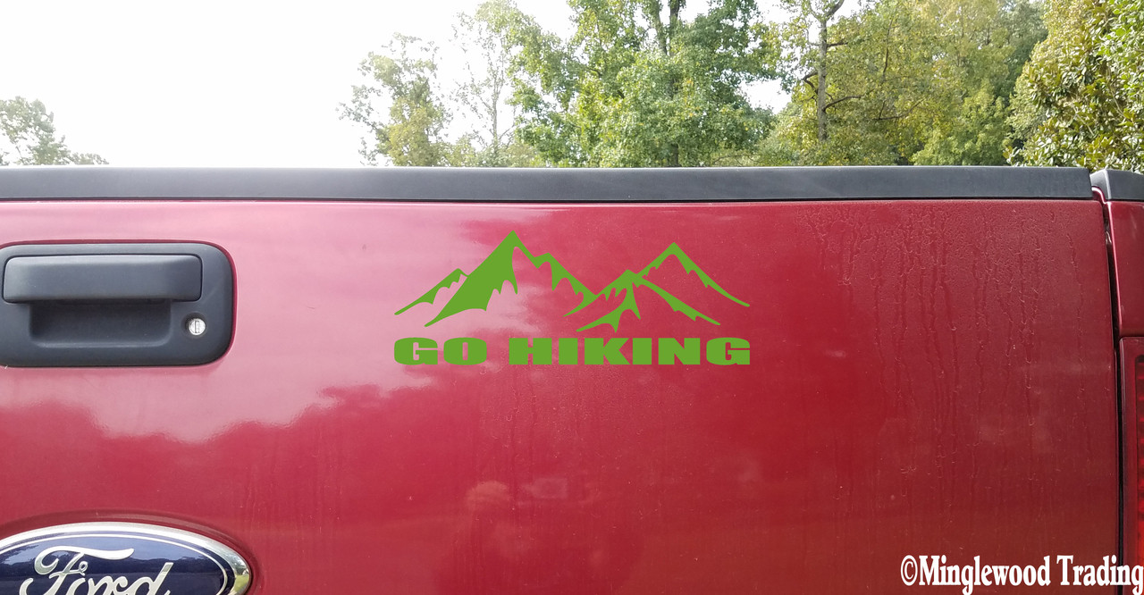 GO HIKING  Vinyl Sticker - Trails Mountains Outdoors   - Die Cut Decal