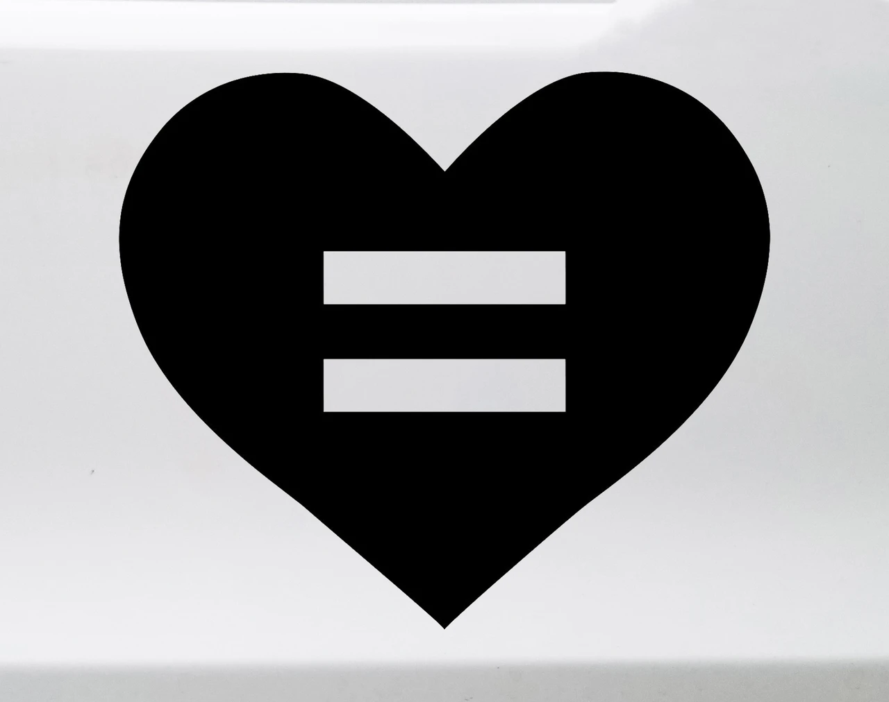 Equal Rights Heart vinyl decal featuring a heart with equal sign symbol for vehicles windows signs and personal items