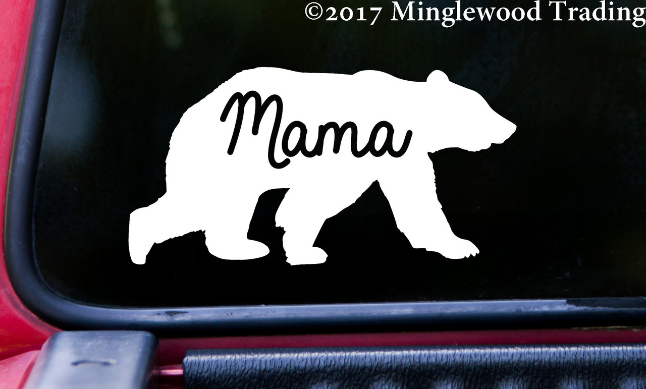 MAMA BEAR v2 - 5" x 2.5" Vinyl Decal Sticker - Grizzly Black Kodiak Mother Mom Grandmother