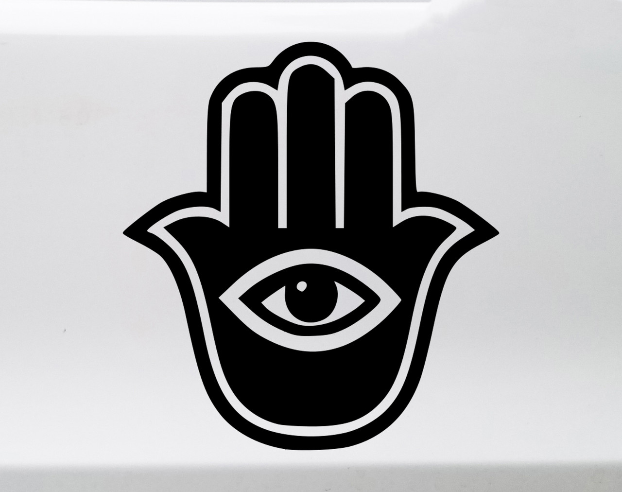 Hamsa Hand V2 vinyl decal with bold evil eye palm protection symbol design