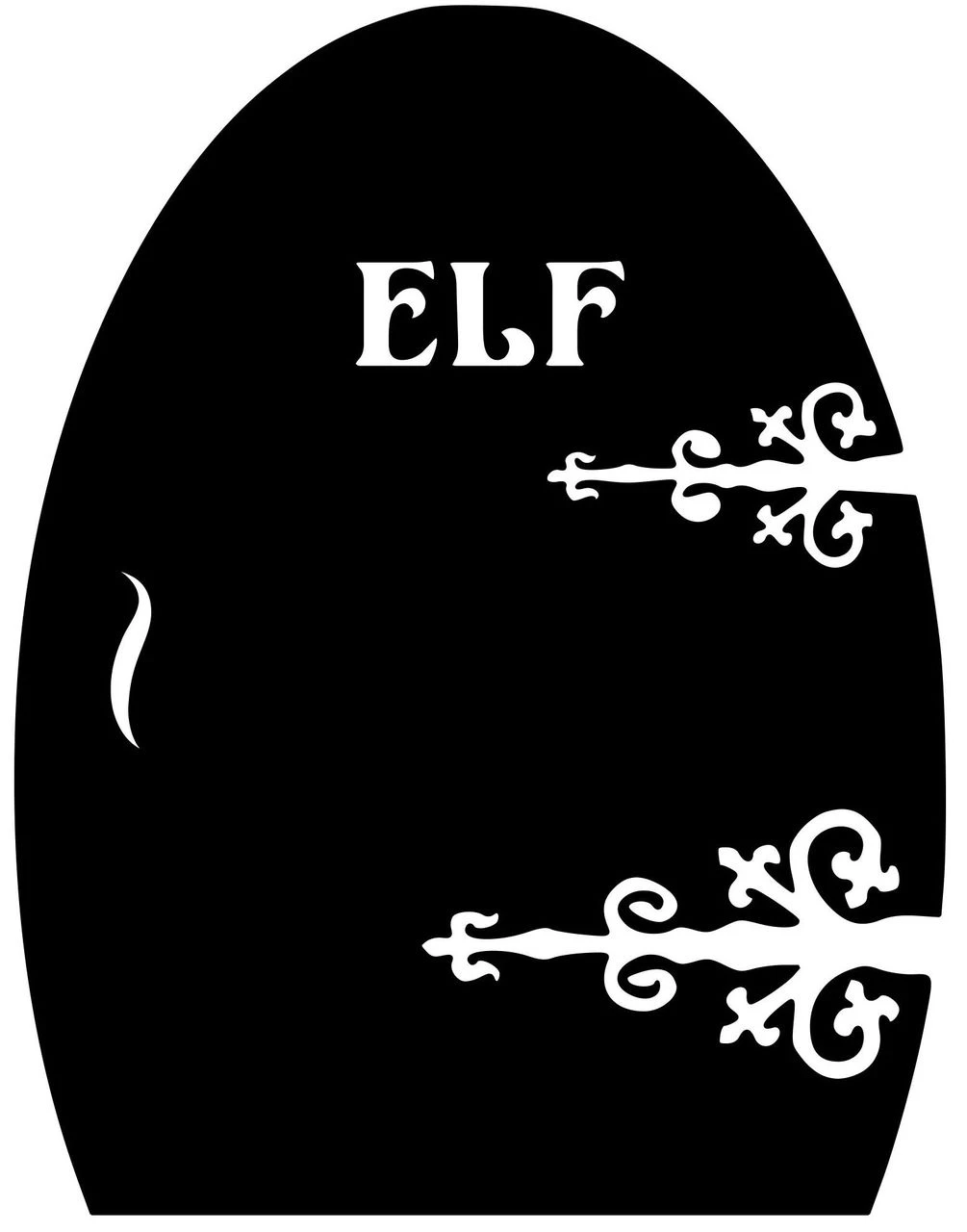Elf Door vinyl decal with decorative hinges and ELF lettering for Christmas holiday decorating