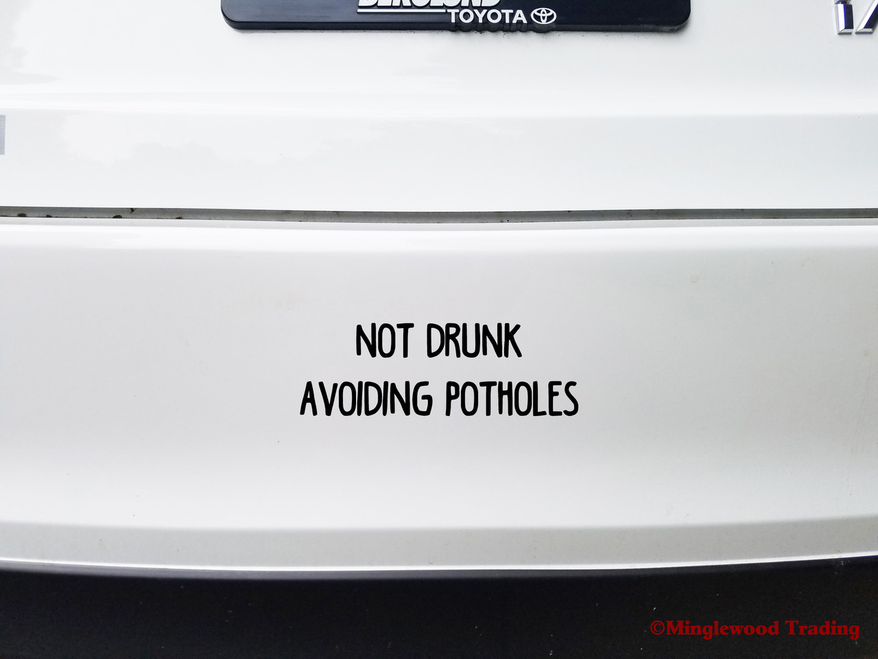 Not Drunk Avoiding Potholes Vinyl Decal - Funny Car Truck - Die Cut Sticker 