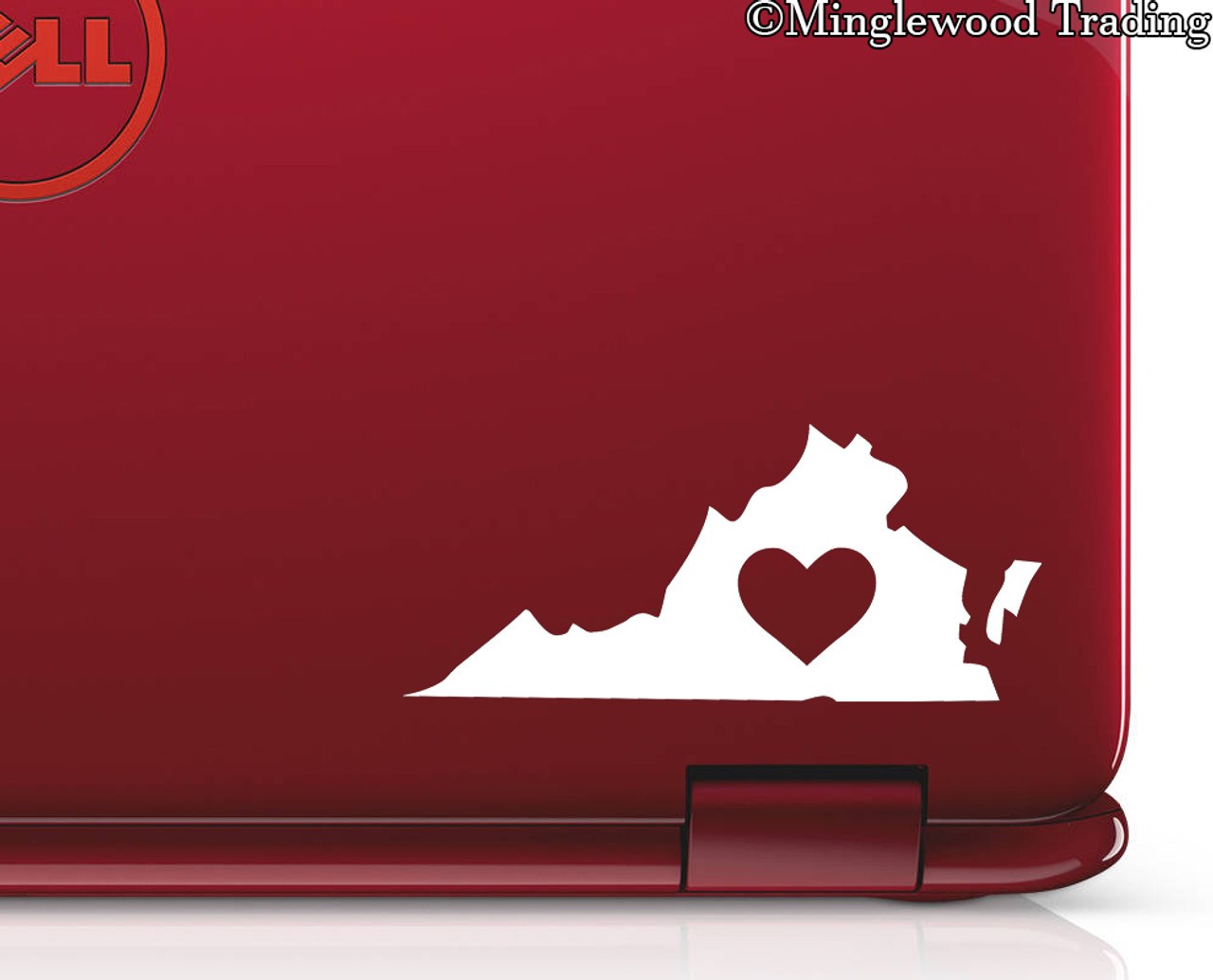 2x VIRGINIA HEART 3" x 1.5" Vinyl Decal Stickers - Love RVA Richmond Va Beach Charlottesville - 20 COLOR OPTIONS