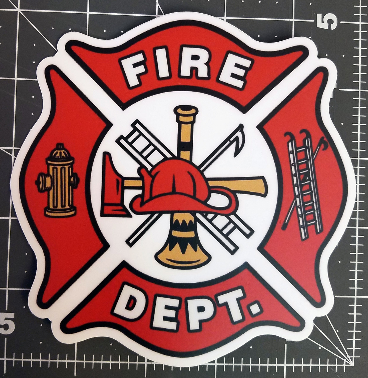 Fire Dept 5 Die Cut Decal Firefighter Maltese Cross Fd Logo