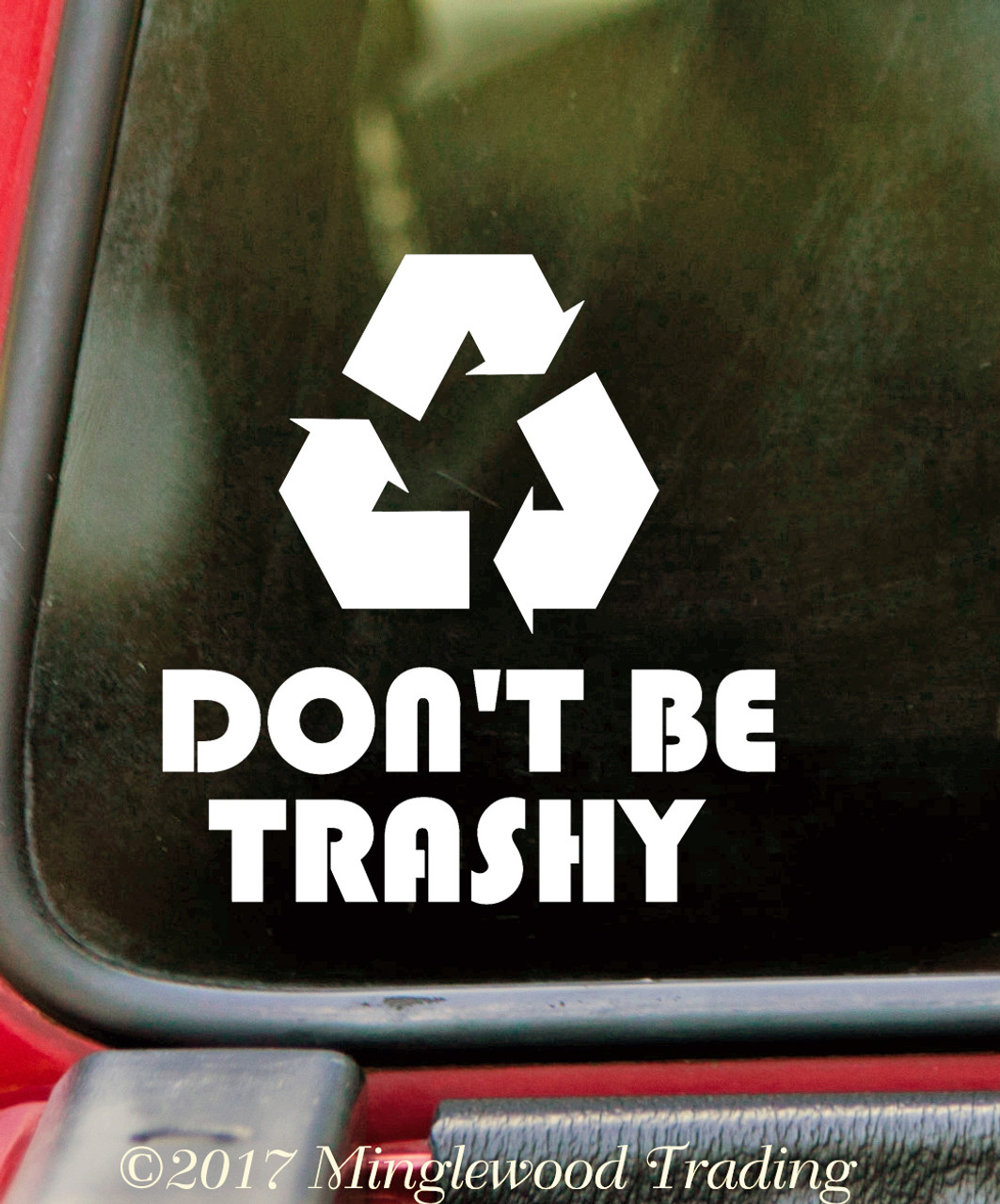 DON'T BE TRASHY 5" x 5" Vinyl Decal Sticker - Recycle