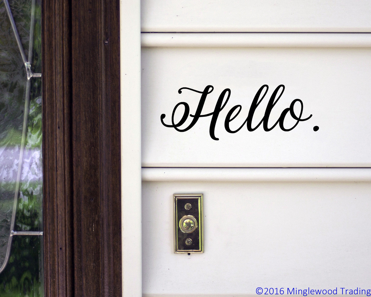 Hello 10" x 3.5" Vinyl Decal Sticker - Front Door Porch Greeting