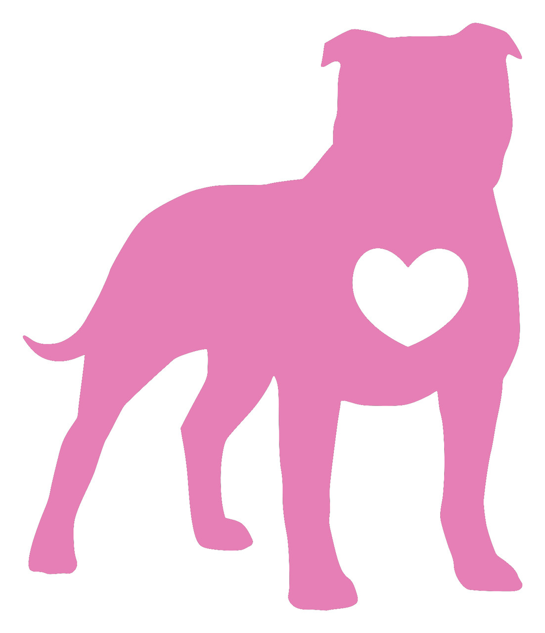 PIT BULL HEART Vinyl Sticker - Pitbull Dog Puppy - Die Cut Decal