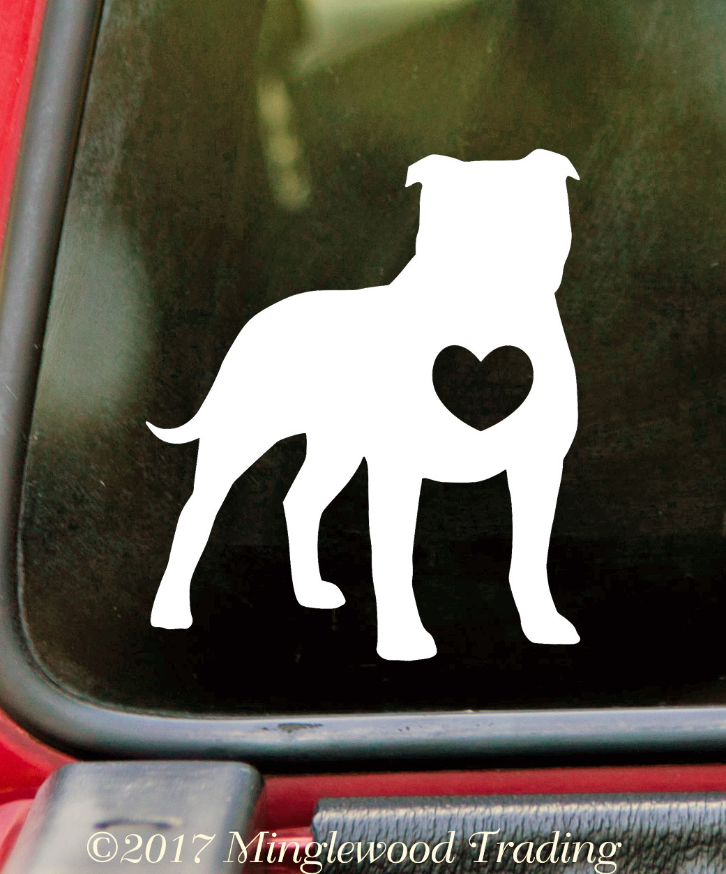 Adesivo Per Auto INDIGOS UG - JDM Pitbull Inside, Bianco, 93x88 Mm, Pellicola Tedesca UV Resistente