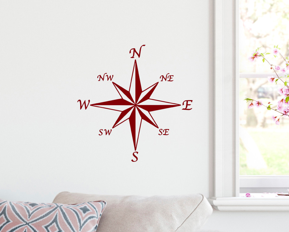 Compass rose vinyl decal adventure navigation symbol for travel and exploration