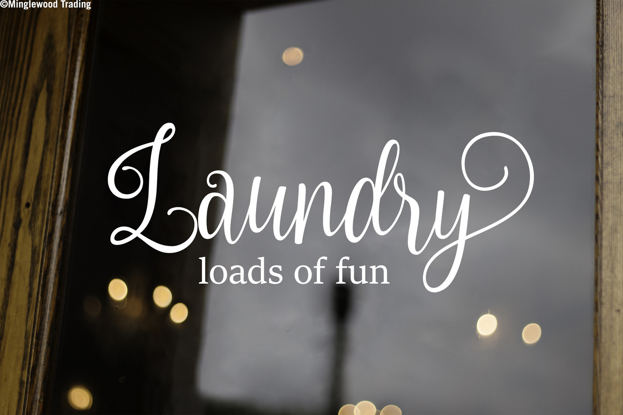 LAUNDRY LOADS OF FUN Vinyl Sticker - Room Sign Soap - Die Cut Decal