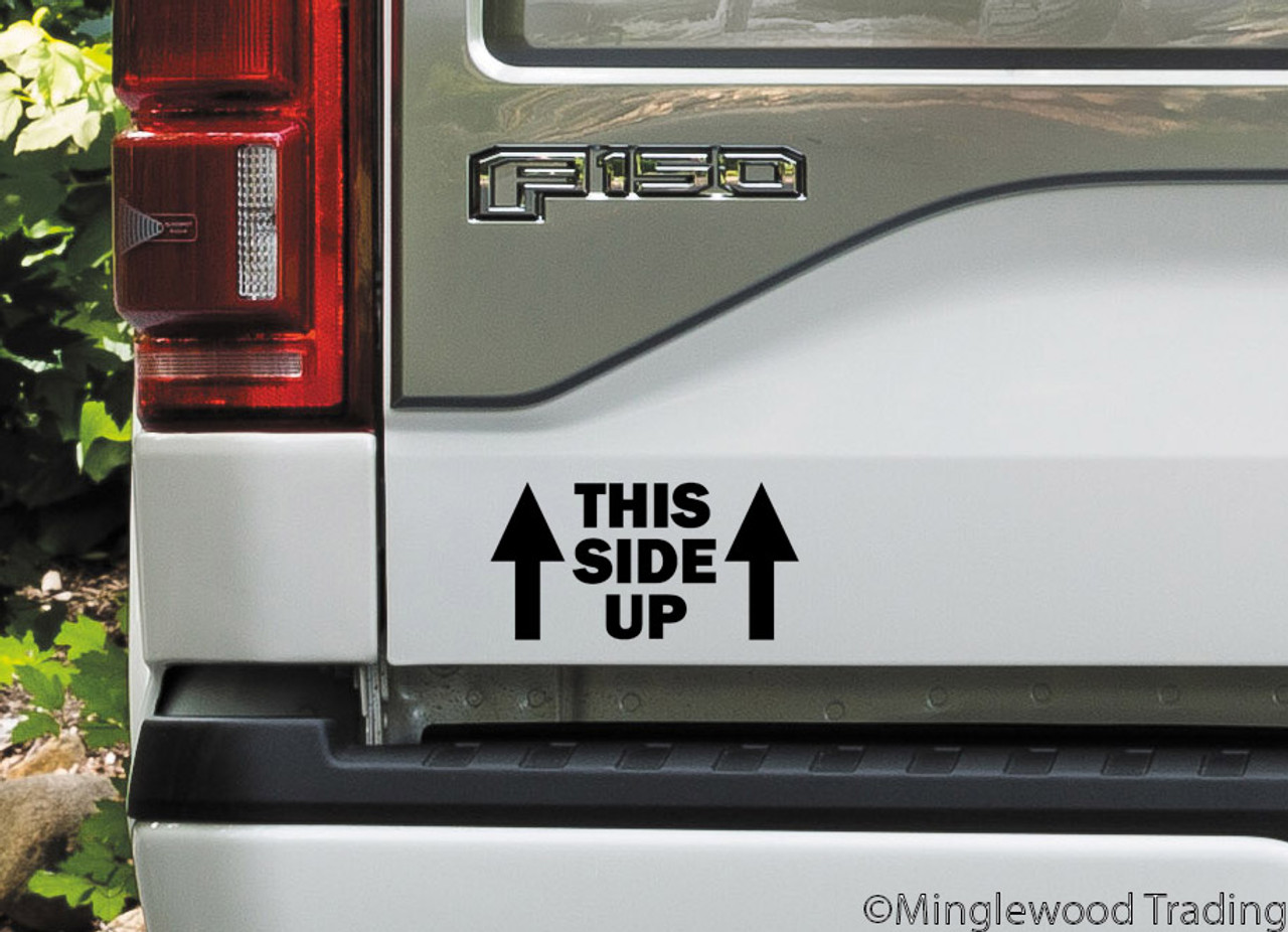 This Side Up Vinyl Decal - Jeep Off Road Truck ATV - Die Cut Sticker