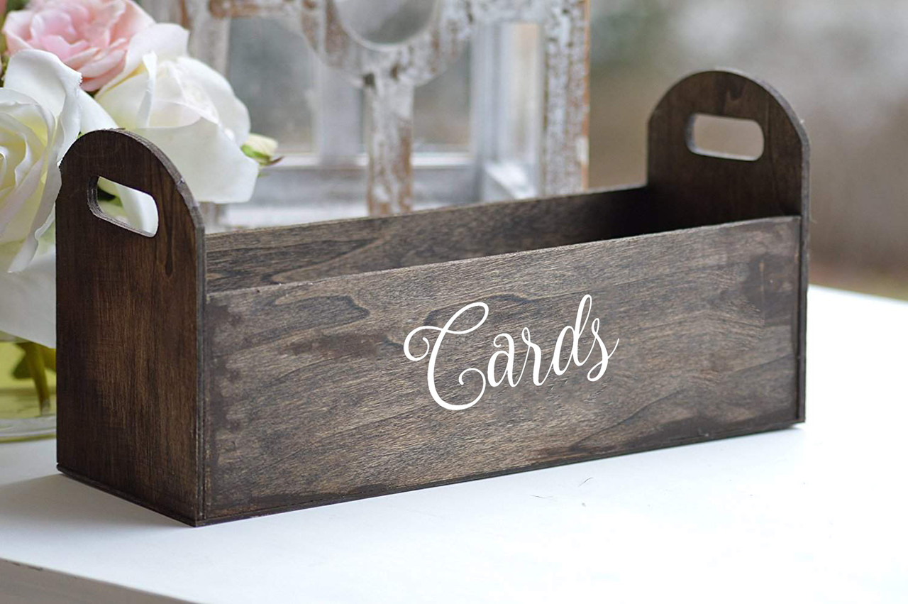 CARDS Vinyl Sticker - V2 - Wedding Gifts Box Label - Die Cut Decal