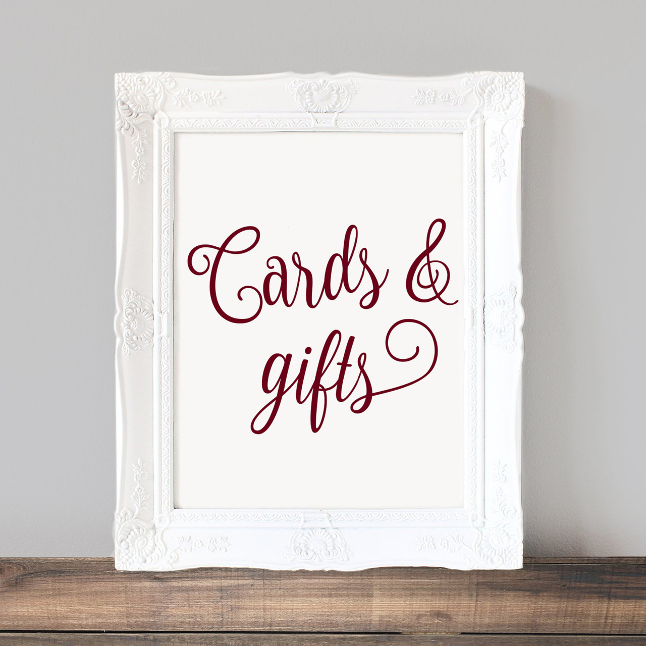 CARDS & GIFTS 8" x 6.5" Vinyl Decal Sticker - Wedding Label Sign