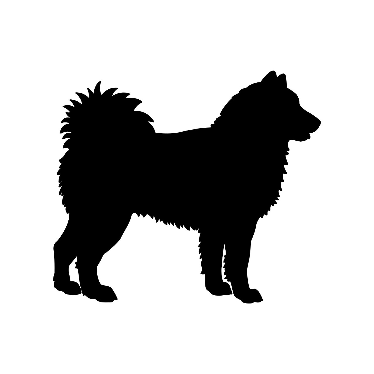 Alaskan Malamute vinyl decal Mal dog silhouette with curled tail