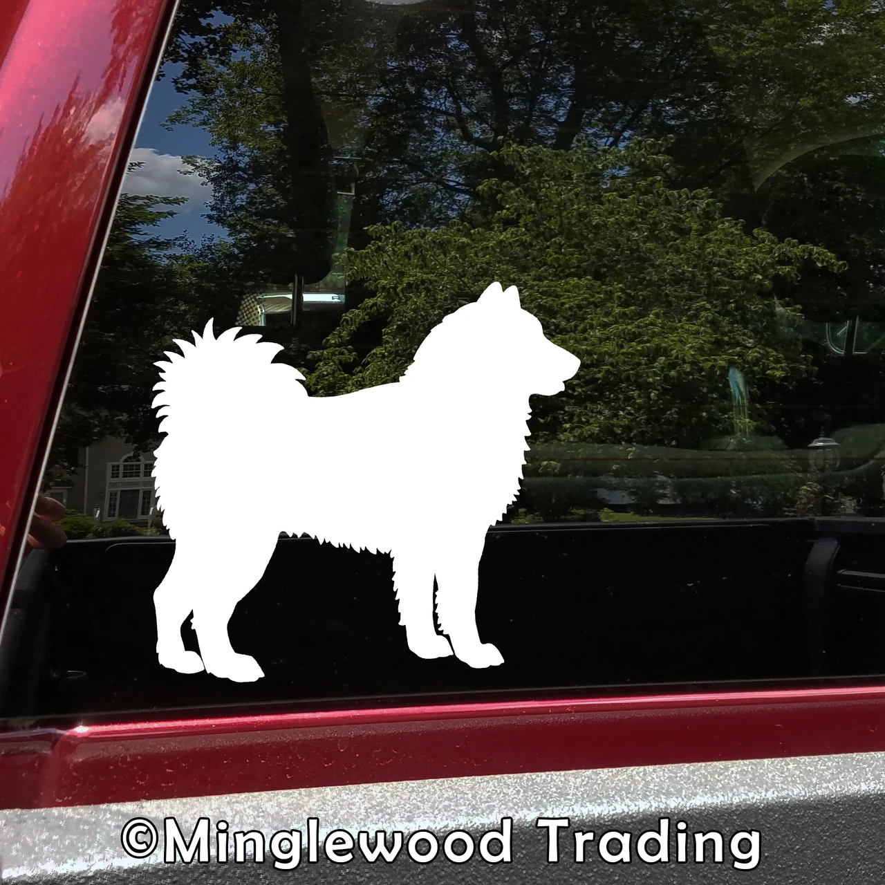 Alaskan Malamute vinyl decal Mal dog silhouette with curled tail