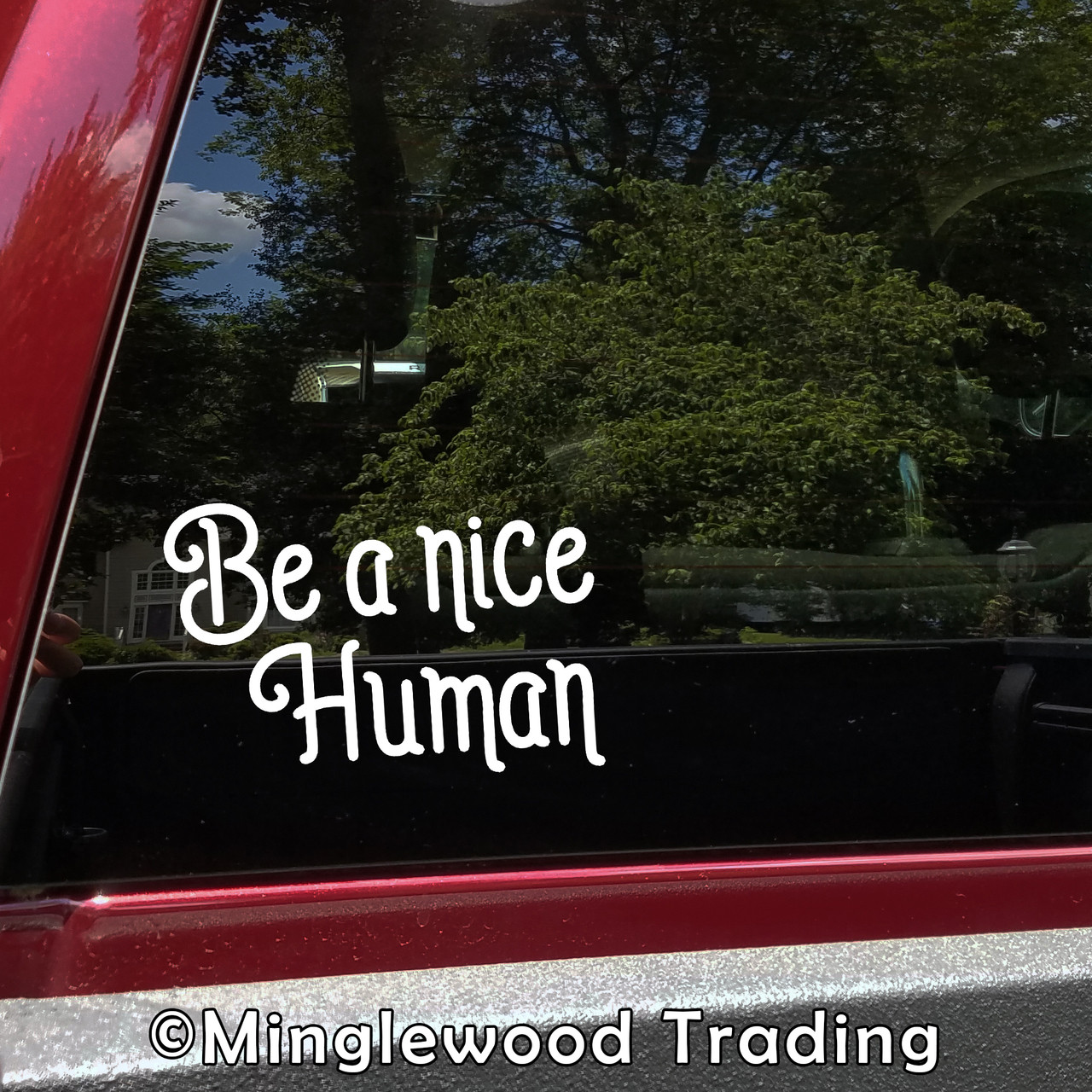 BE A NICE HUMAN Vinyl Sticker - Peace Love Understanding Compassion - Die Cut Decal