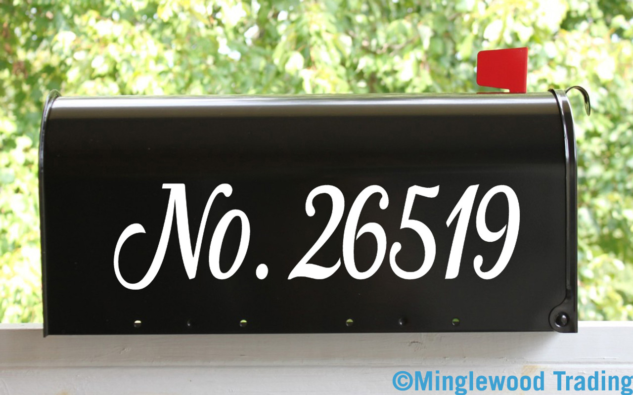 Custom Text for Mailbox or House - Vinyl Decal Sticker - 1" to 10" tall - Numbers Name Address - Kathya