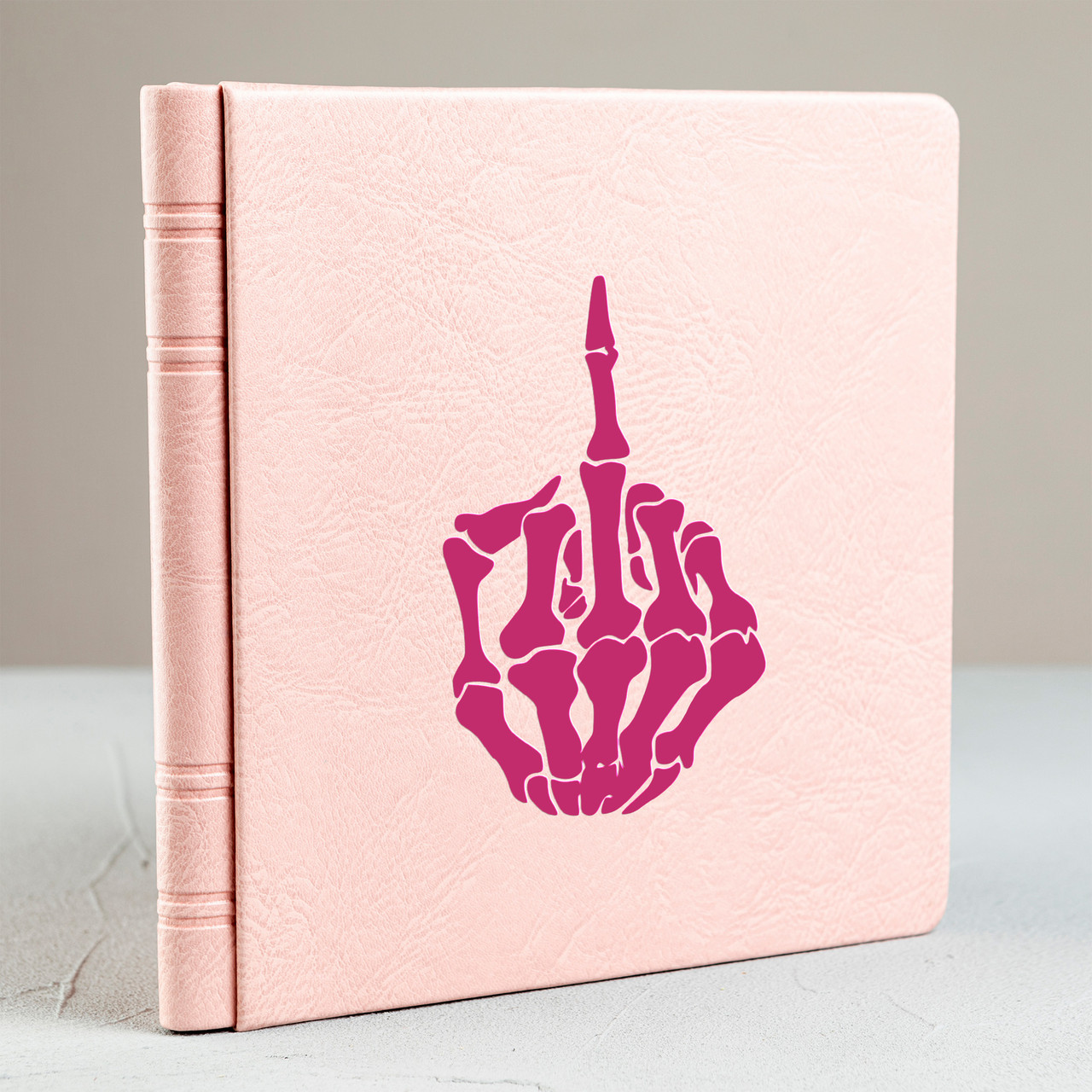 Skeleton middle finger vinyl decal – bones hand die cut sticker