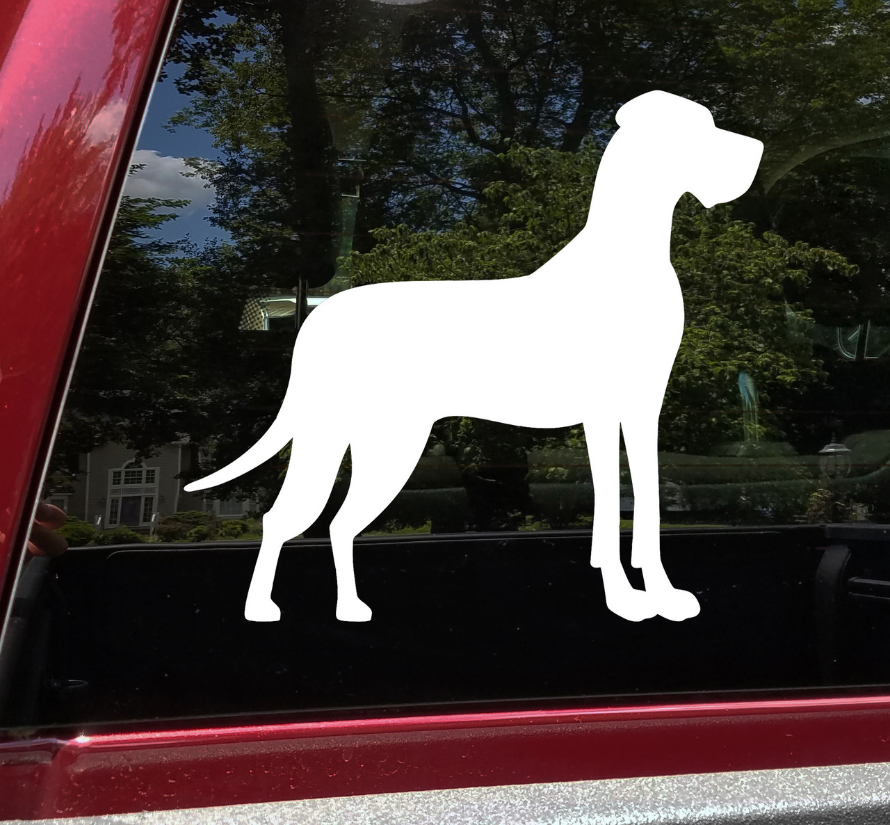 Standing Great Dane vinyl decal silhouette with mirror orientation option