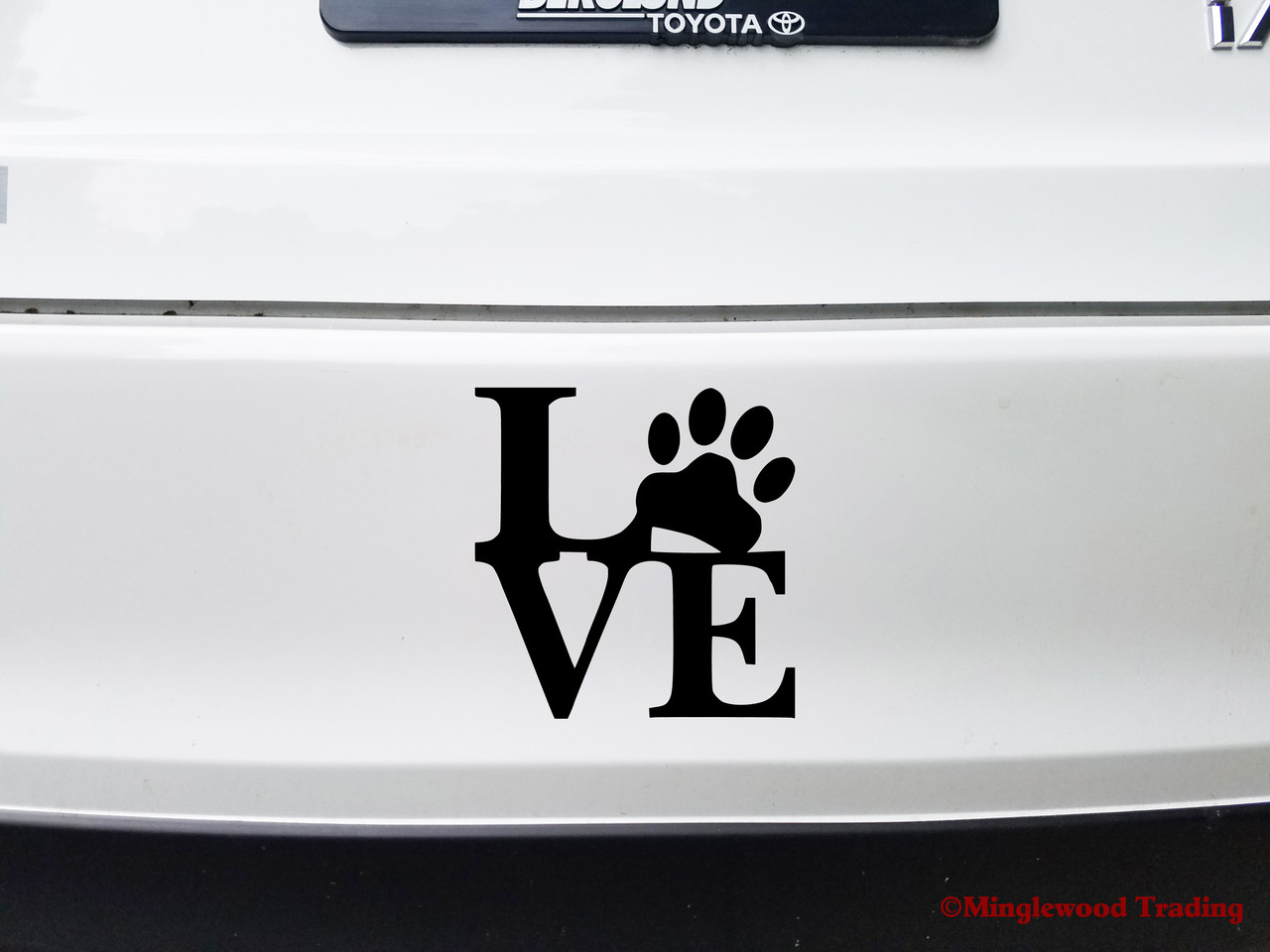 Love with Pawprint Vinyl Decal Sticker - Dog Pat Pawprint Puppy Paw Kitten
