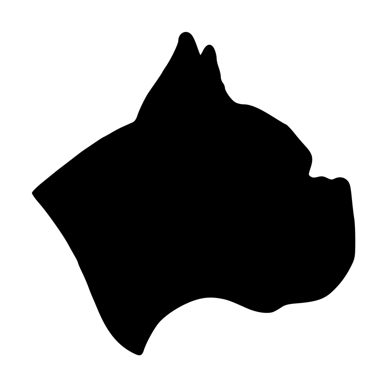 boxer dog head silhouette