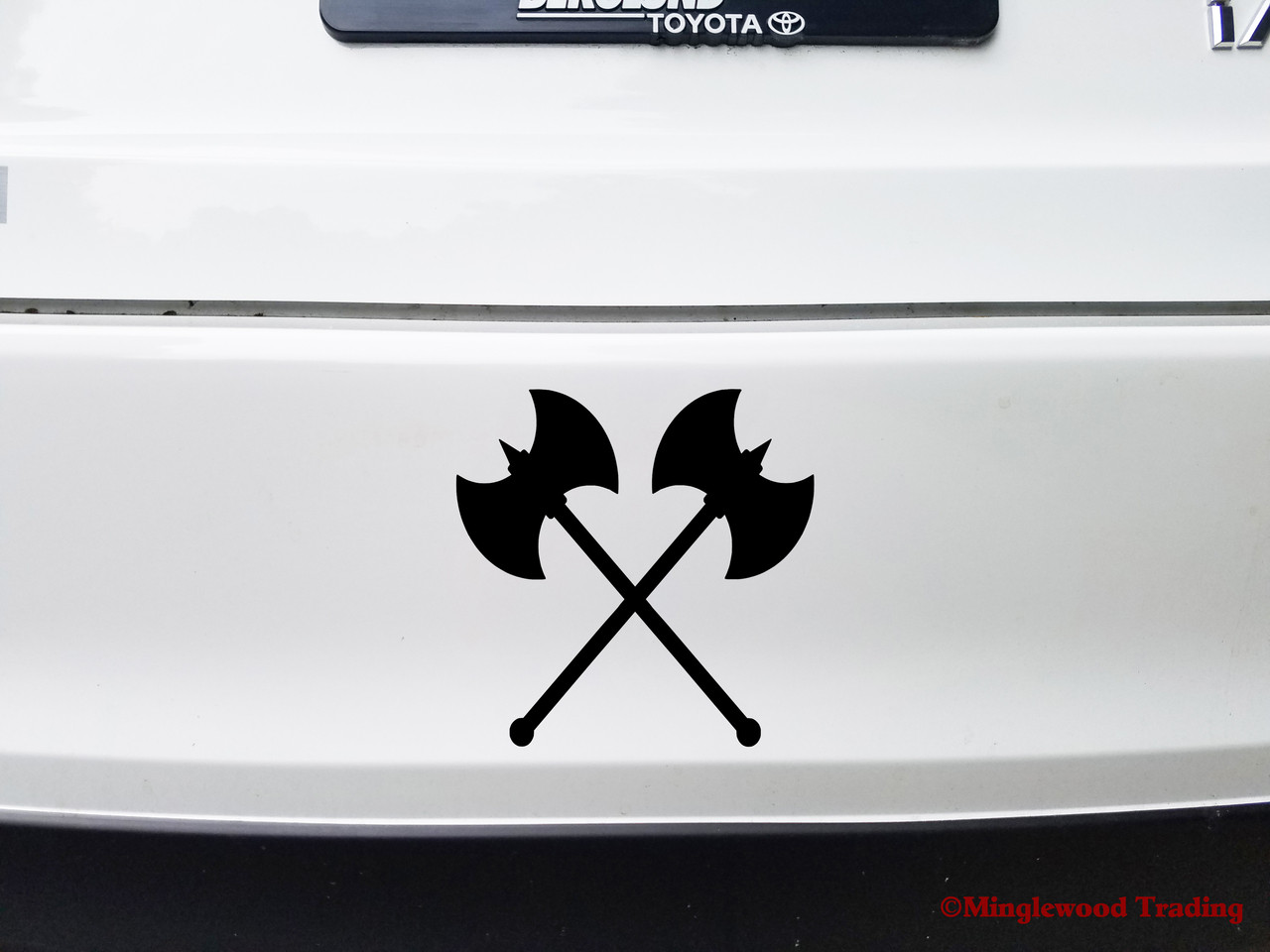 CROSSED BATTLE AXES Vinyl Decal Sticker -V1- Battle-axe Medieval Combat Viking