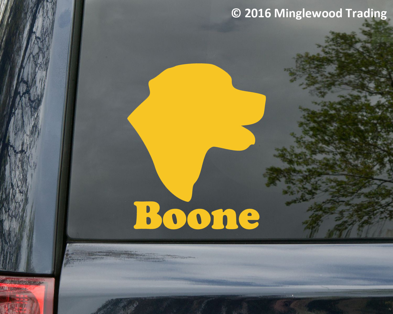 Labrador Retriever Lab head profile personalized name vinyl decal with custom dog name