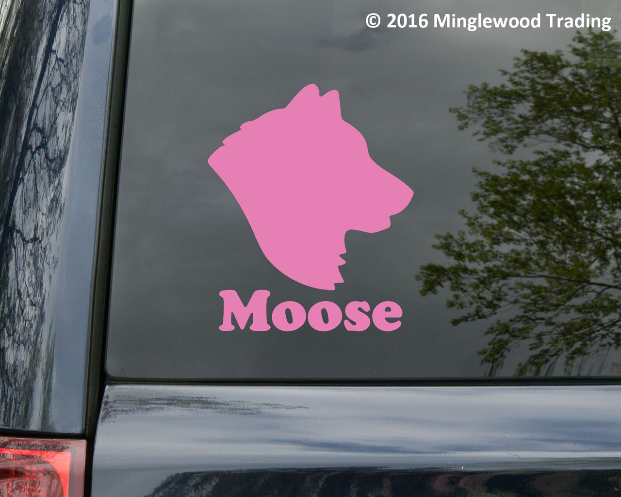 Siberian Husky head profile personalized name vinyl decal with custom dog name