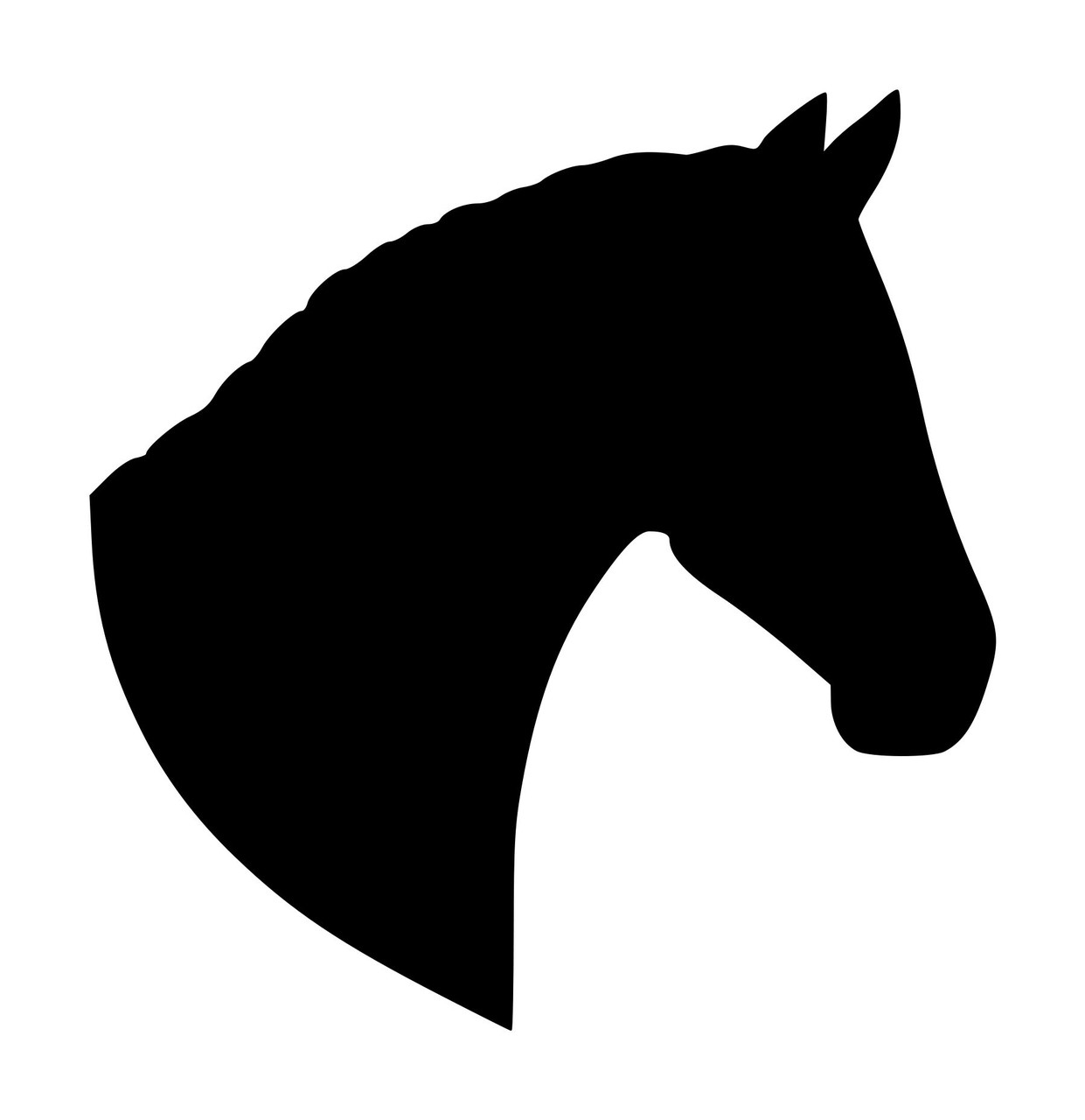 Horse Head -V1- Vinyl Decal Sticker - Equestrian Farm Riding Dressage Equine Profile Silhouette