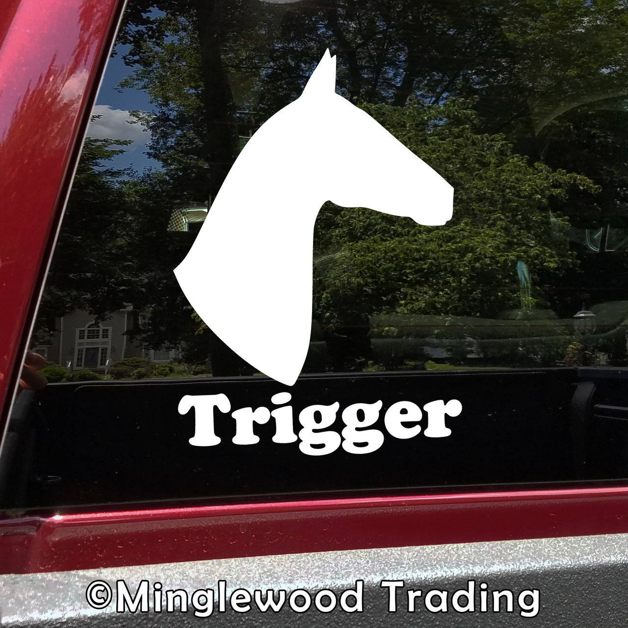 Horse Head -V3- with Personalized Name Vinyl Decal Sticker - Equestrian Farm Riding Dressage Equine Profile Silhouette