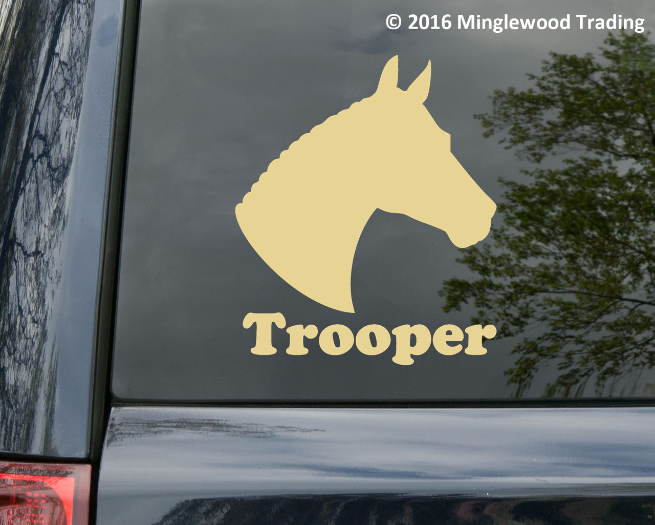 Horse Head -V7- with Personalized Name Vinyl Decal Sticker - Equestrian Farm Riding Dressage Equine Profile Silhouette