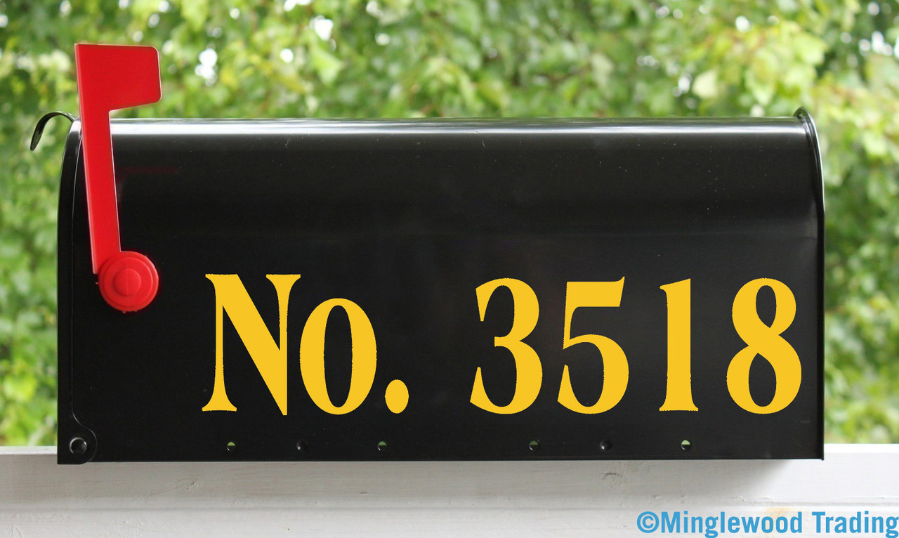 Custom Text for Mailbox or House - Vinyl Sticker - 1" to 10" tall - Numbers Name Address - Die Cut Decal - AMERICANA