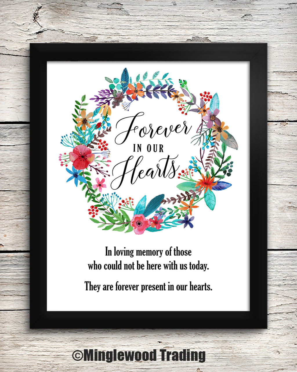 Forever in our Hearts 8x10 Art Print - Memorial Remembrance